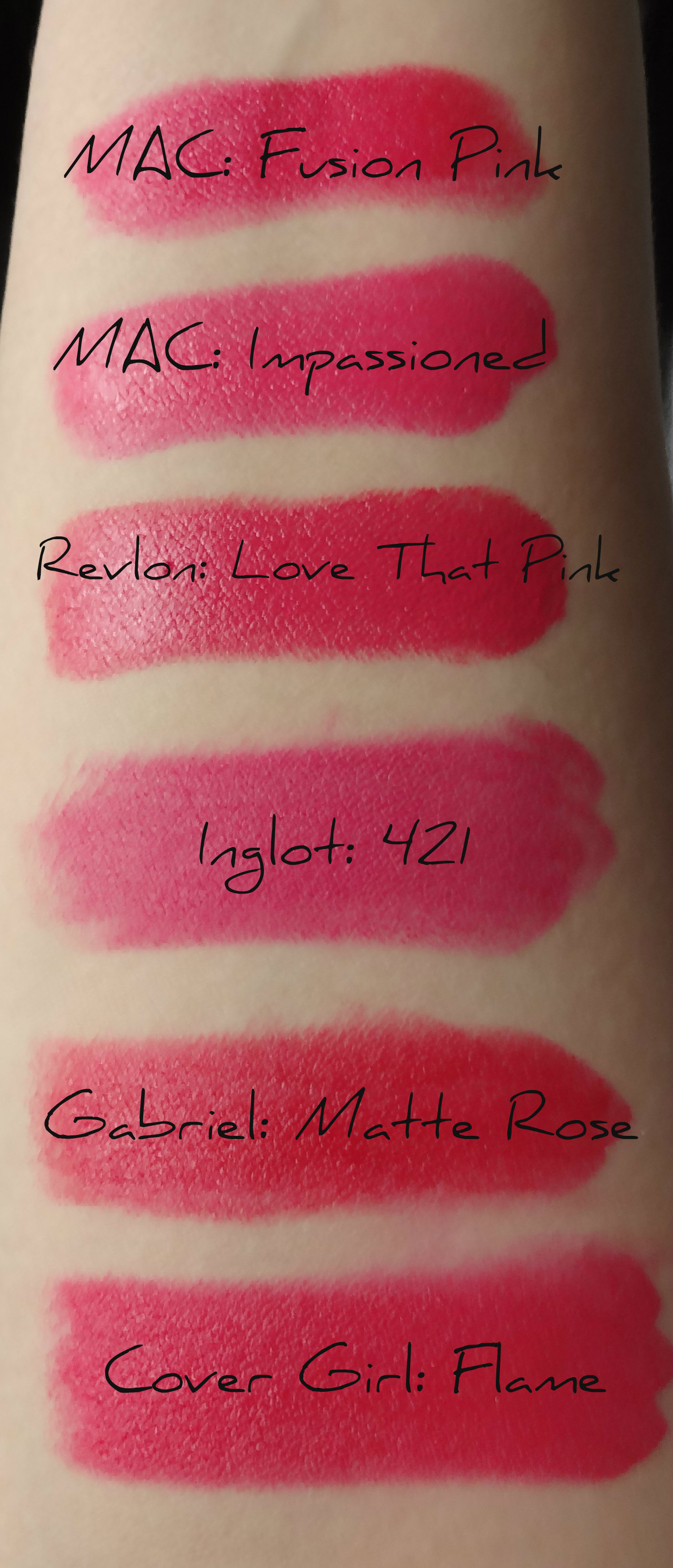 Rosy-Pink Lips: The Swatches.
