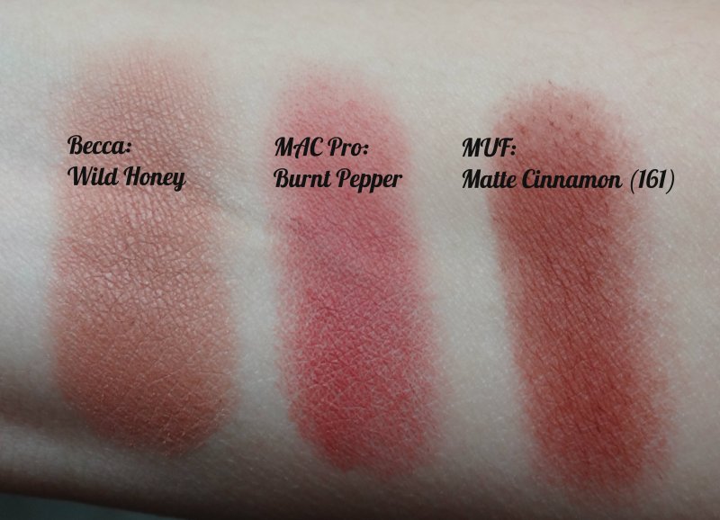 MAC Pro Burnt Pepper swatches text